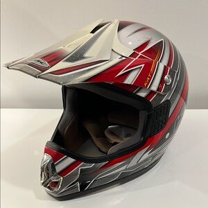 KBC Red and Silver Racing Helmet size XL 61-62 CM